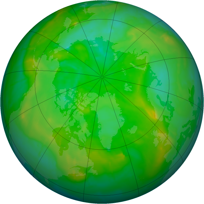 Arctic ozone map for 22 July 2010